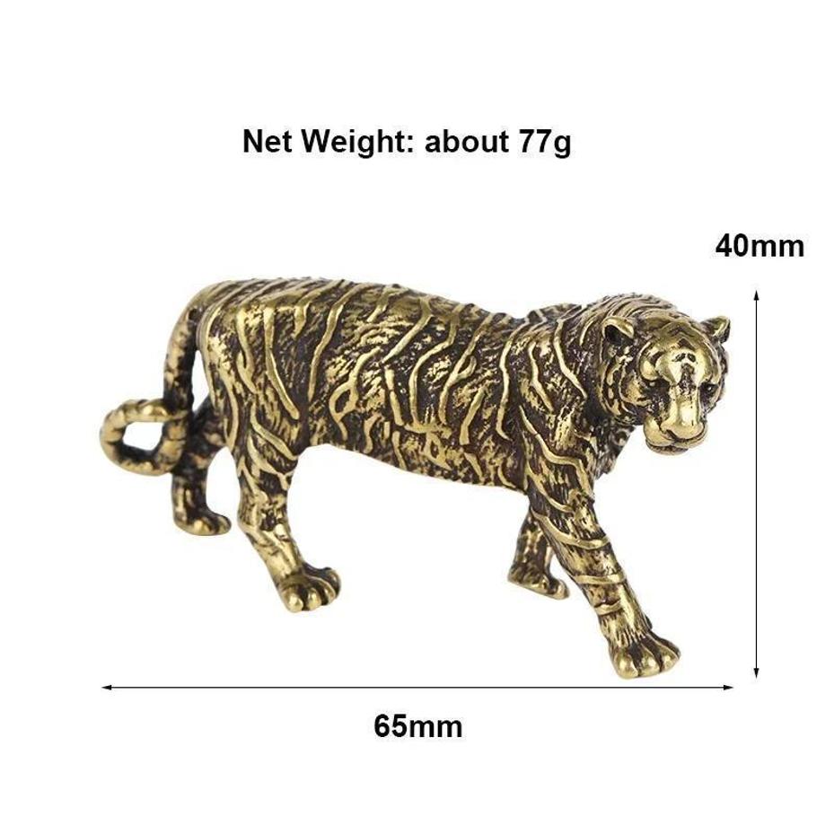 

1 Pcs Pure Copper Big Tiger Model Statue Solid Brass Animal Figurines Vintage Home Decor Miniatures Desk Decor золотой