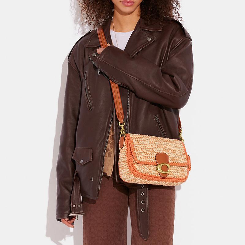 New COACH Tabby Fabric God Of Wine Bag, Handbag, Shoulder Bag Women's Orange CJ631-B4VS7
