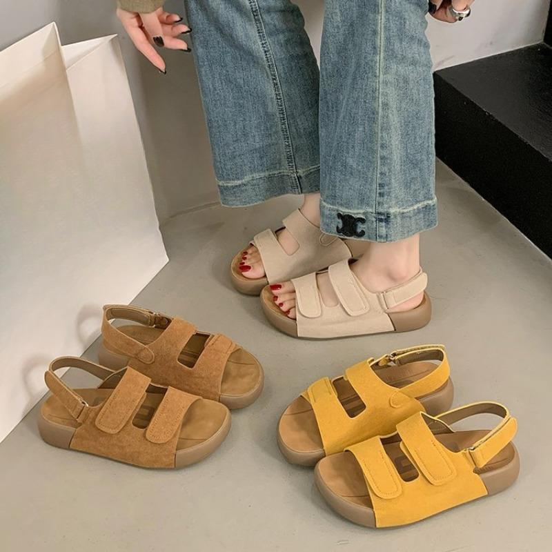 Neue Klettverschluss-Sandalen mit dicker Sohle, vielseitige, lässige Sport-Strandschuhe