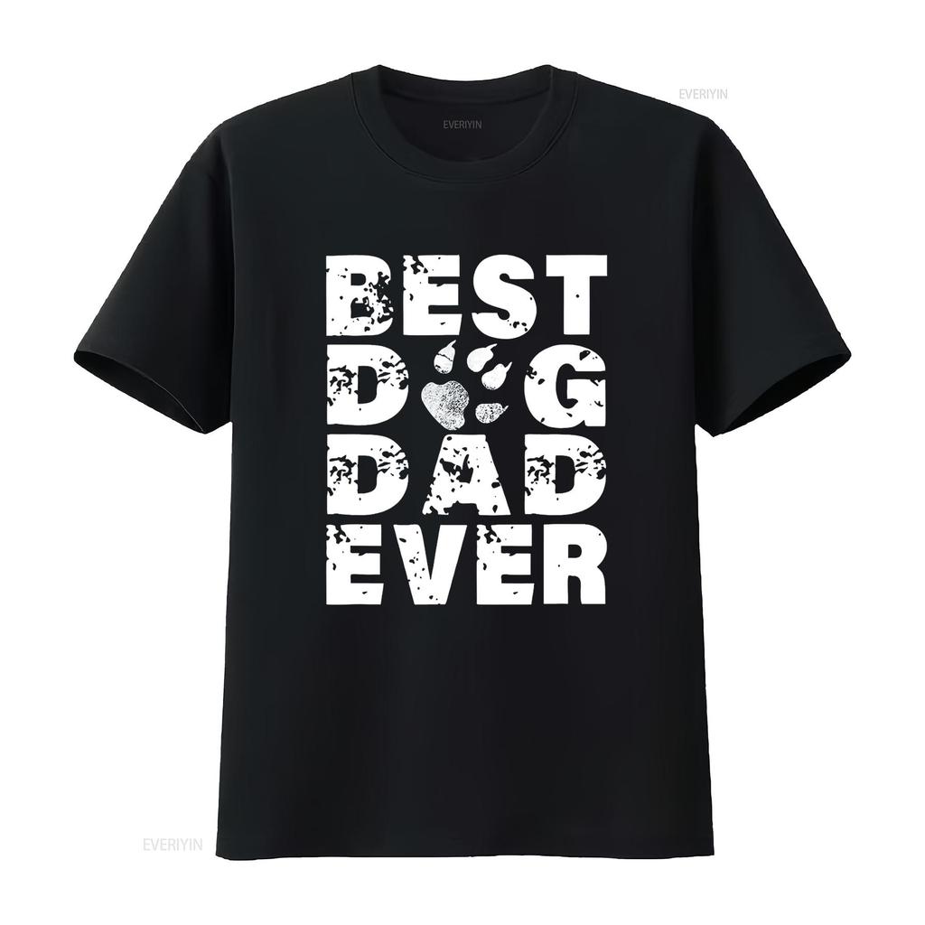 Best Dog Dad Ever T Shirt Father vintage Washed Versatile Stretched Slightly homme Top For Everyday Wear streetwear Stylish
