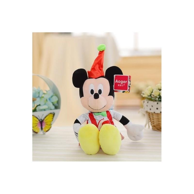 Adorable Mickey And Minnie Plush Dolls With Strawberry Bow And Stylish Overalls Mickey