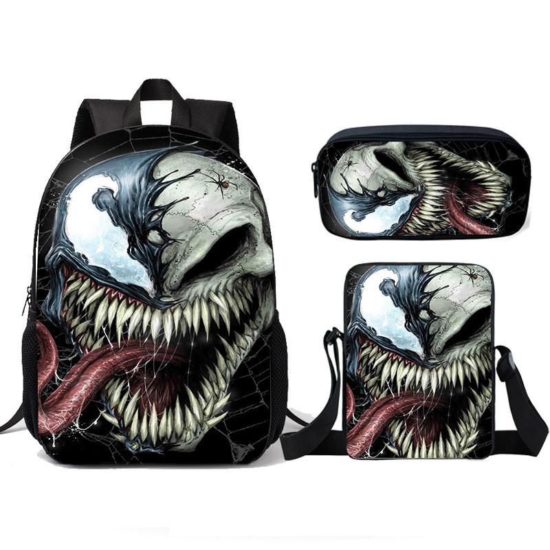 Venom Kids School Backpack Lunch Bag Pencil Case Threepiece Set For Children