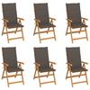 VidaXL Set of 6 Garden Chairs with Cushions, Patio Seats, Dining Chairs, Outdoor Patio Furniture, 3065568