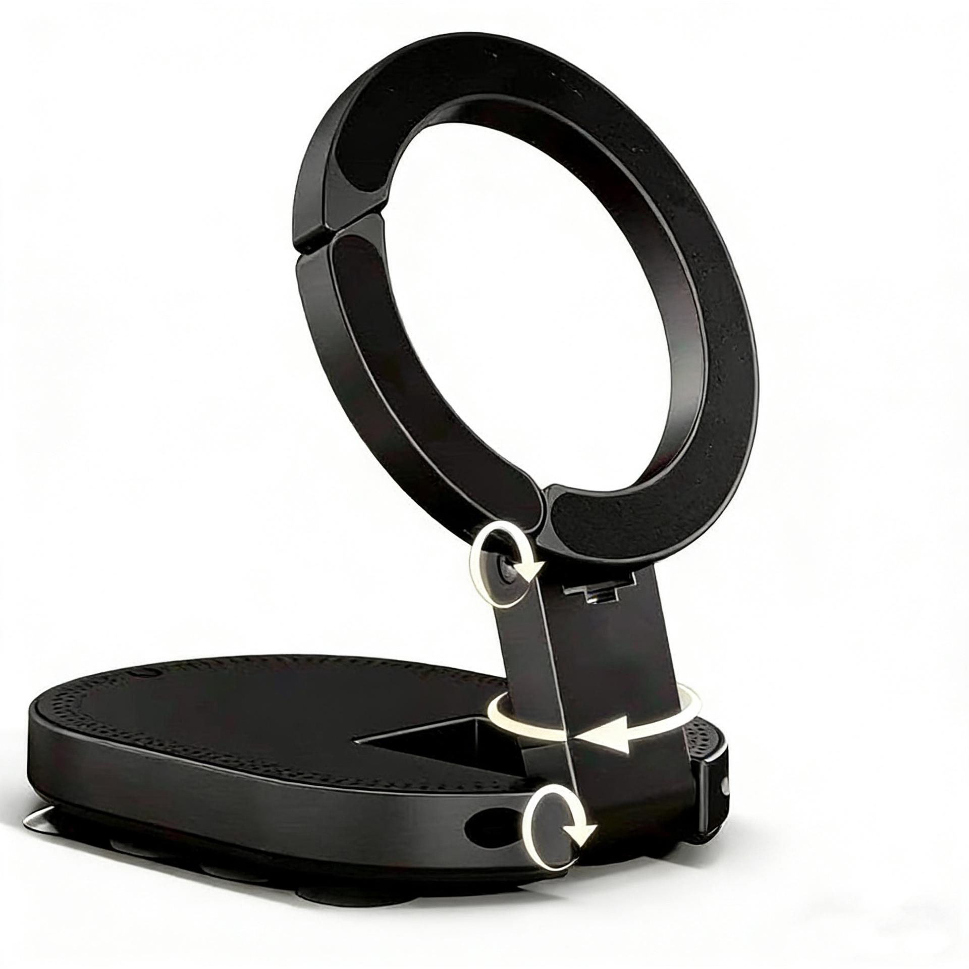 3-in-1 Rotating Magnetic Carabiner Phone Holder with Suction Cup 001 чёрный