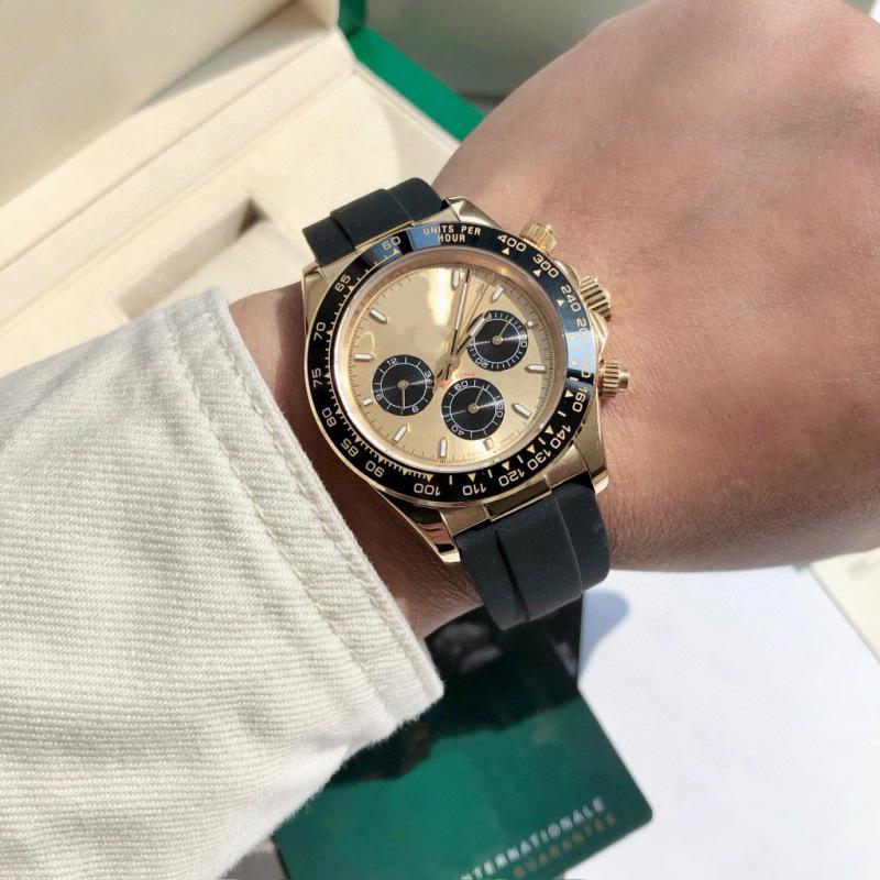 Lao Jia Di Na Men's Luminous Water Ghost Three-Eye Six-Needle Automatic Mechanical Chronograph Watch