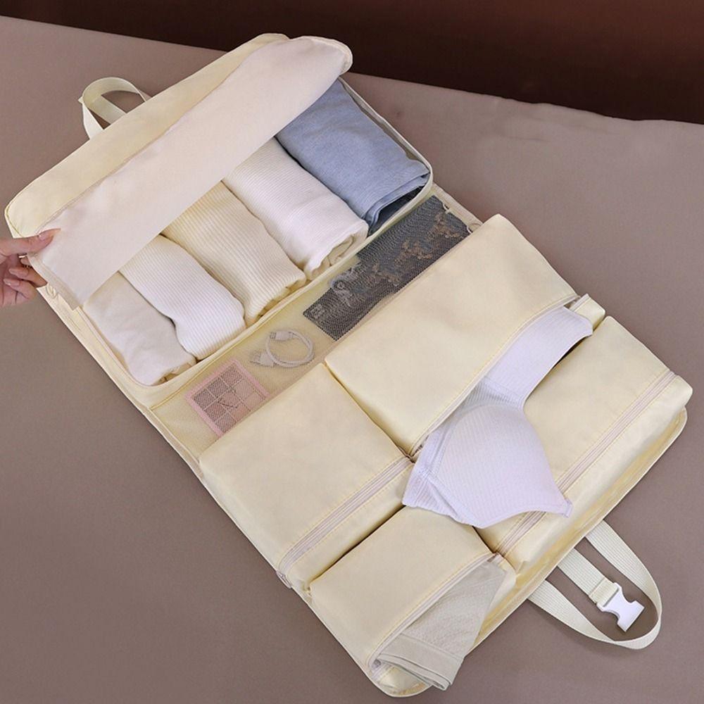 

Large Capacity Clothes Storage Bag Dustproof Hanging Underwear Storage Bag for Home абрикосовый