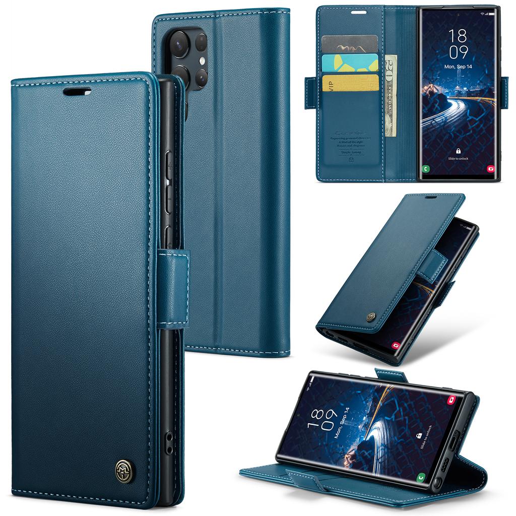 S24 Ultra Case for Samsung S25 Ultra S23 Case Samsung Galaxy S22 S21 Note10 20 Herder Luxury Business Leather Wallet Flip Cover