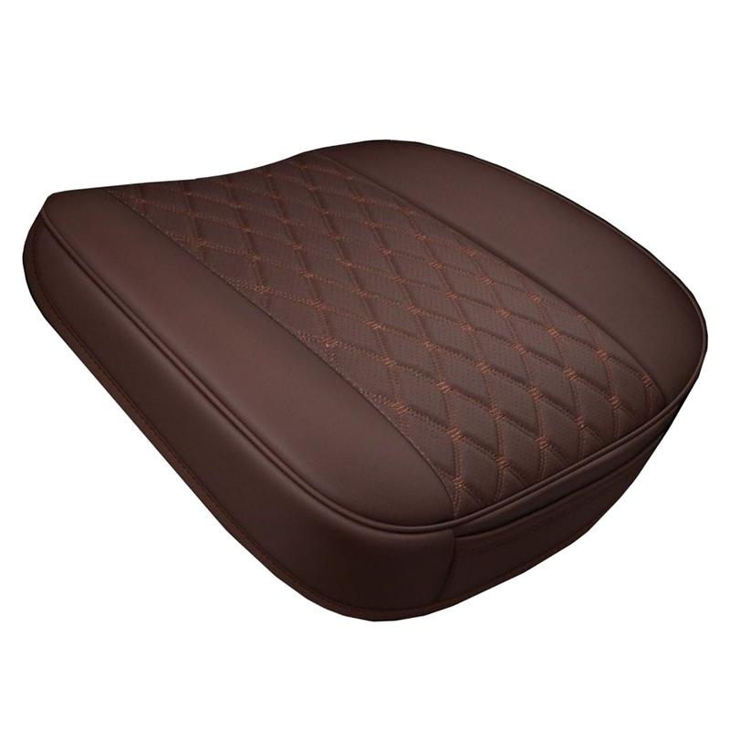 Soft Breathable PU Leather Car Front Seat Cover Pad Cushion For Cars Auto Trucks Brown