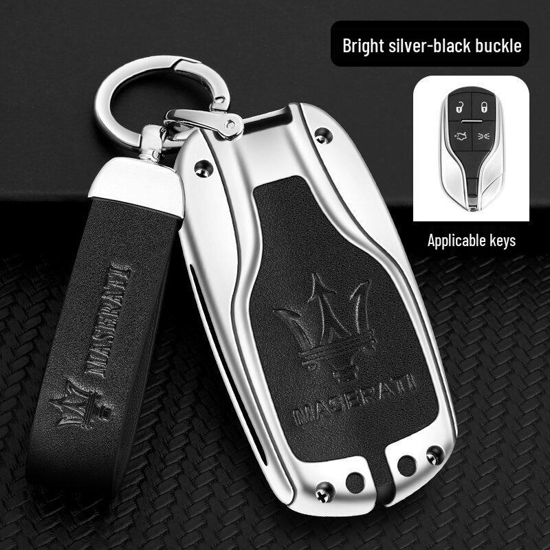 Maserati Quattroporte, Levante, Ghibli Metal Leather Key Case Protective Shell