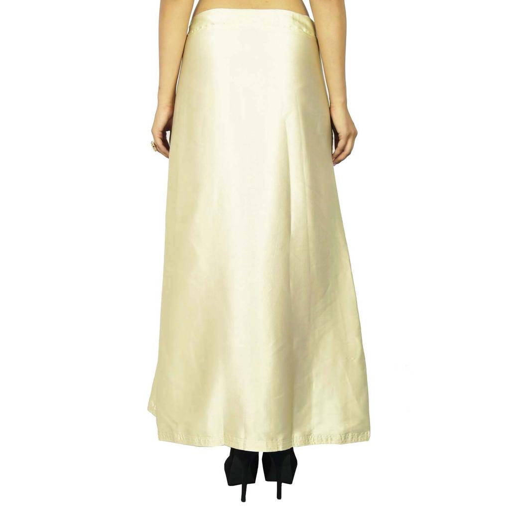 Indian Satin Silk Petticoat Bollywood Solid Inskirt Lining For Sari