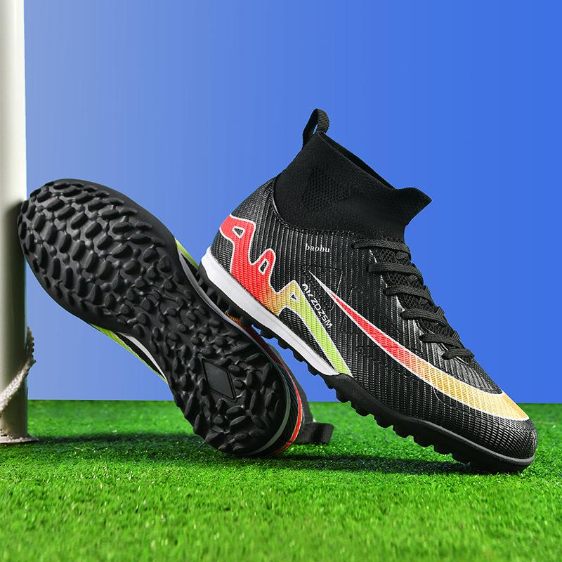 

Футбольные бутсы Ronaldo для Кубка мира Путянь мужские и женские AG с длинными шипами детские и для мальчиков для искусственной травы с шипами с высоким верхом тренировочные бутсы 45
