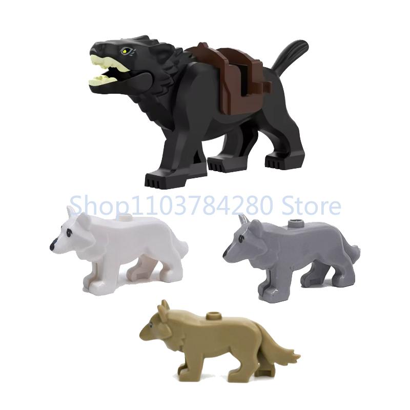 Afrikanische Wildtiere Zoo Bausteine Figuren Zubehör Säbelzahntiger Löwe Elefant Wolf Ente Spielzeugmodelle Kindergeschenk Spielzeug K93
