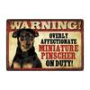 Cartel de Metal Divertido de Advertencia para Perros Decoración de Pared 20x30cm