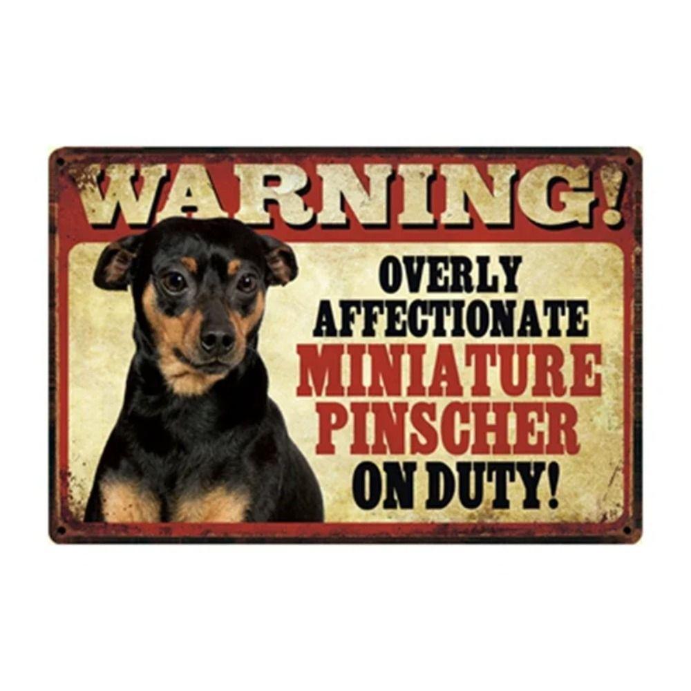 Cartel de Metal Divertido de Advertencia para Perros Decoración de Pared 20x30cm