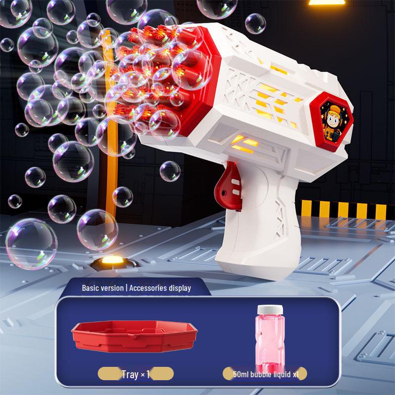 Popular Handheld Luminous Gatling Bubble Gun: Fully Automatic Bubble-Blowing Toy for Kids
