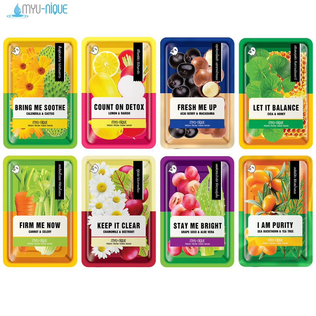 Sada pleťových masek Myu-Nique Fresh From Farm (25 g. x 8 ks)