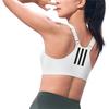 Adidas Easy Fit Train High Support Bra With Striped Logo And Front Zipper Women Underwear White JM2457