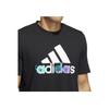 Adidas Cartoon Pattern Print Round Neck Short Sleeve T-Shirt Men Tops Black HE4837