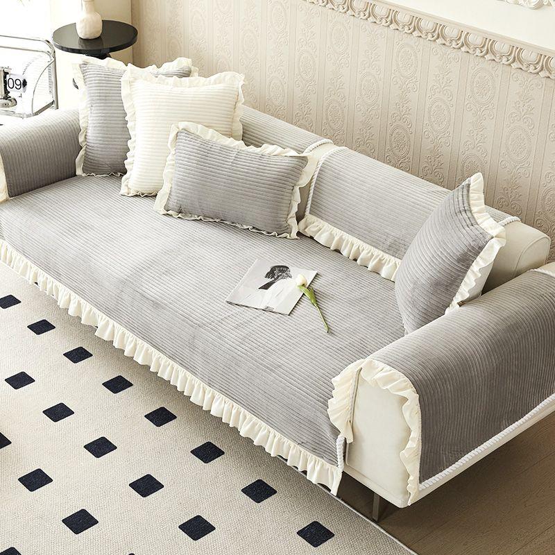 Бархатный толстый плюшевый чехол для дивана — фото 10