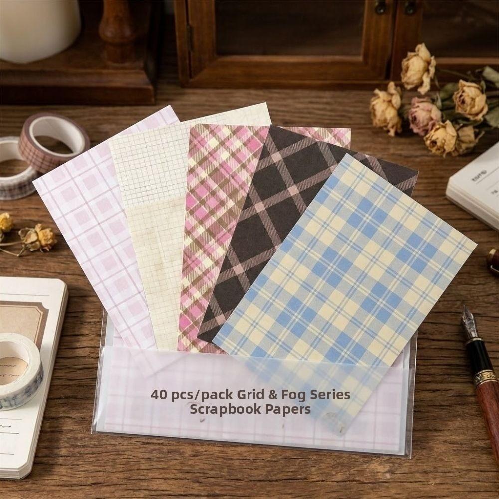 40pcs/pack DIY Journaling Material Paper Aesthetic Pastel Vintage Base Paper