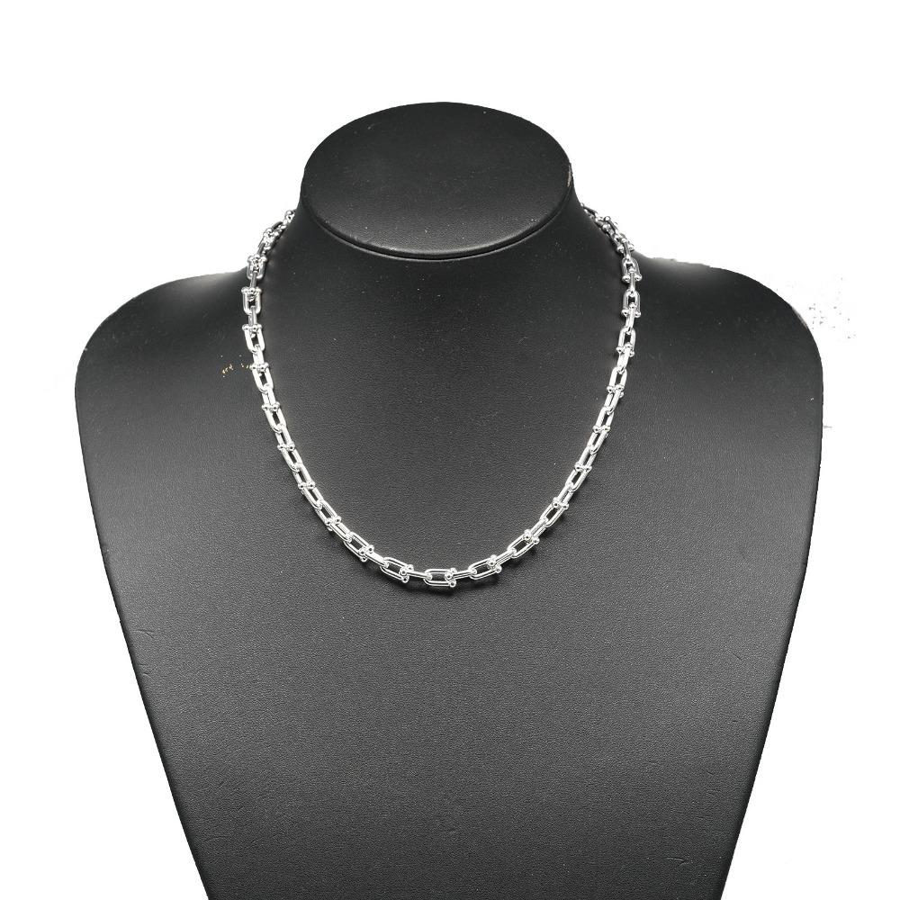 TIFFANY&Co. hardware small link Necklace Silver925 43g Women Used