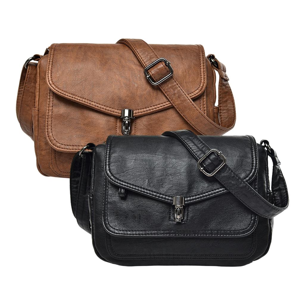 Vintage Style Soft PU Leather Single Strap Shoulder Bag Crossbody Bags