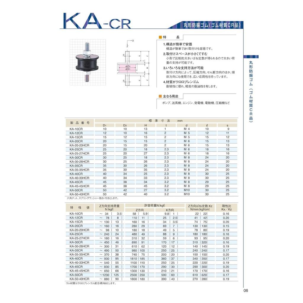 Kurashiki Kako Vibration Isolator Rubber Mount Double-Ended Male Thread KA-35CR
