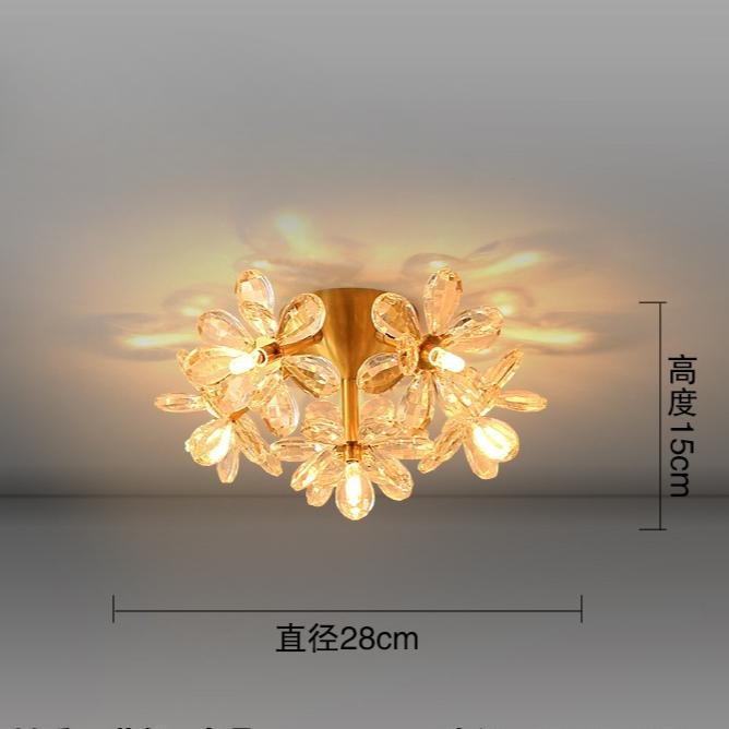 Nordic LED Ceiling Lights Flower Crystal Aisle Corridor Light Entrance Hall Balcony Decor Ceiling Lamp Chandeliers Lampara techo