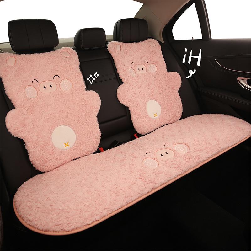 Warmer Plüsch Schwein Cartoon Rücksitzkissen - Winter Wrap-Around