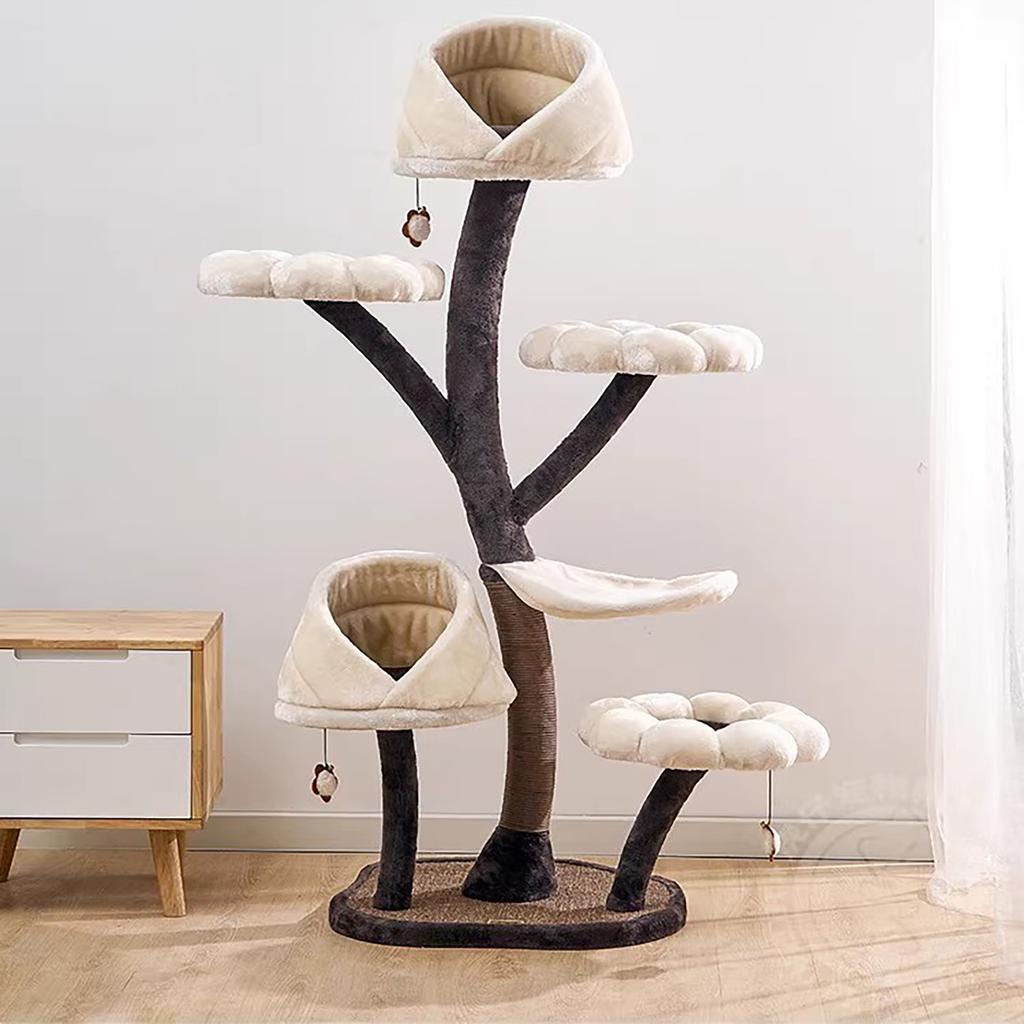 Large Cat Tree Tower with 6 Levels, Cat Climbing Frame & Activity Center with Scratching Posts, 63.8 Inches Tall for Indoor Cats