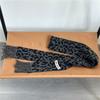 Vintage Leopards Print Tassels Scarf Soft Acrylic Neckerchief Warm Fashion Scarves for Women Warm Accessory