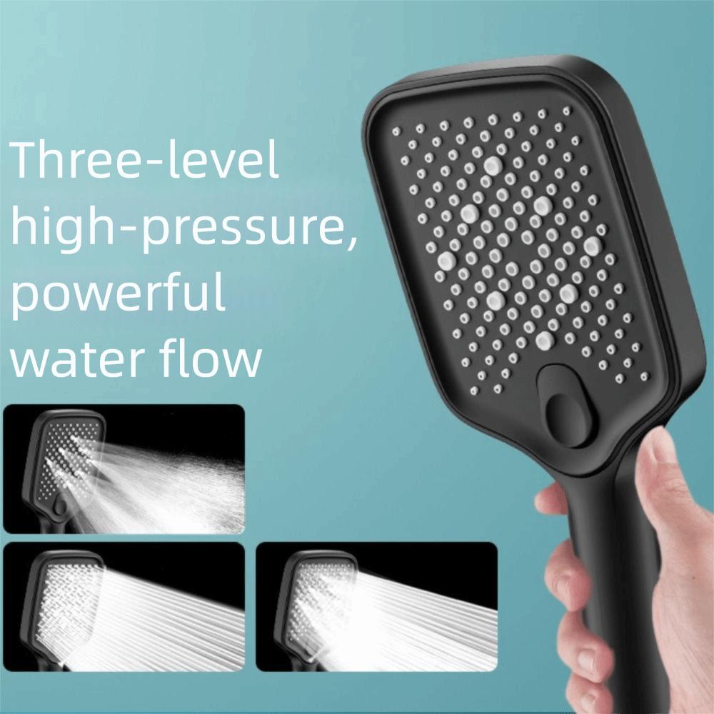 Rectangular Large Panel Pressurized Shower Head 3 Mode Rain Shower Set Barber Shop