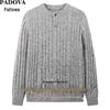 Patowa 100% Merino Wool Cable Knit Crewneck Sweater