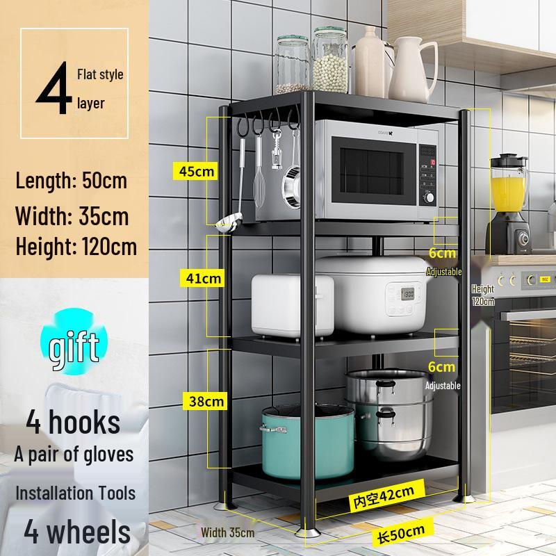 Freestanding Multi-Layer Kitchen Storage Rack for Microwave and Pots