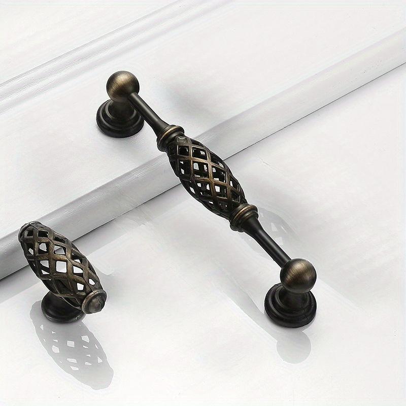 Vintage Antique Bronze Cabinet Handles Hollow Out Birdcage Cabinet Pulls Drawer Knobs Wardrobe Door Pullers Furniture Handle