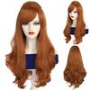 Synthetic Hair Costume Women Wigs Long Straight Wig Orange Ginger Wig with Side Bangs for Cosplay Halloween Party