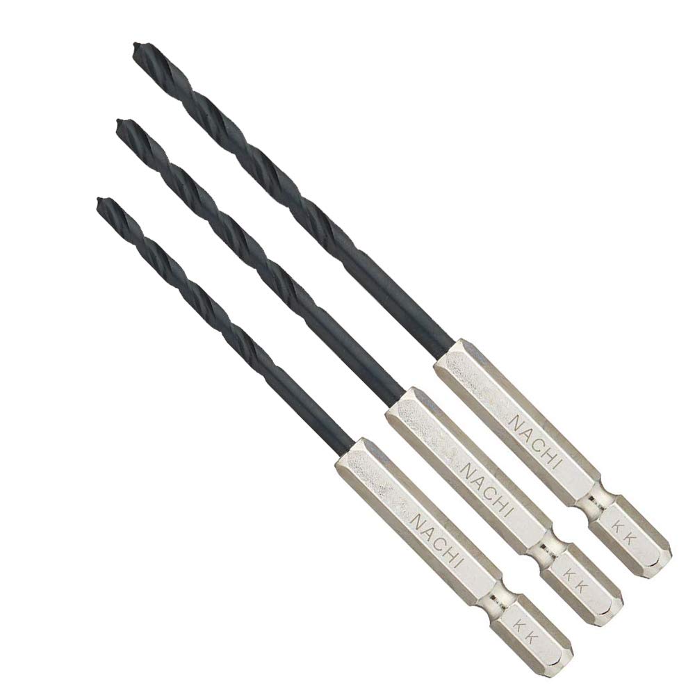 NACHI Hex Shank Metalworking Drill Bit Assortment 3-Piece Set 4.0mm, 5.0mm, 6.0mm (3P4-5-6) (Metalworking)