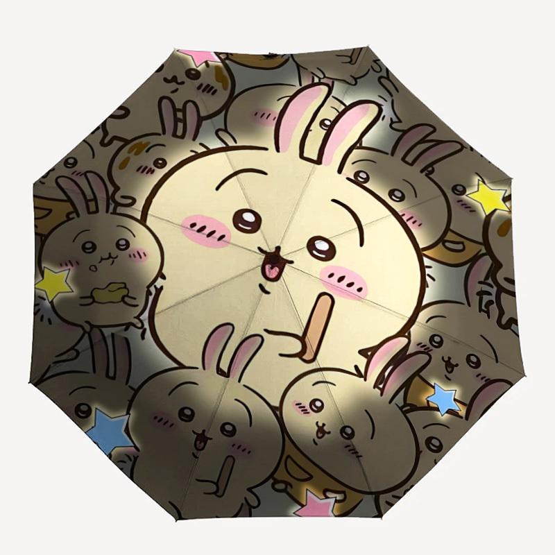 1pc Chiikawa Automatic Folding Umbrella, Automatic Folding Umbrella with 8 Ribs, Convenient for Outdoor Use  016