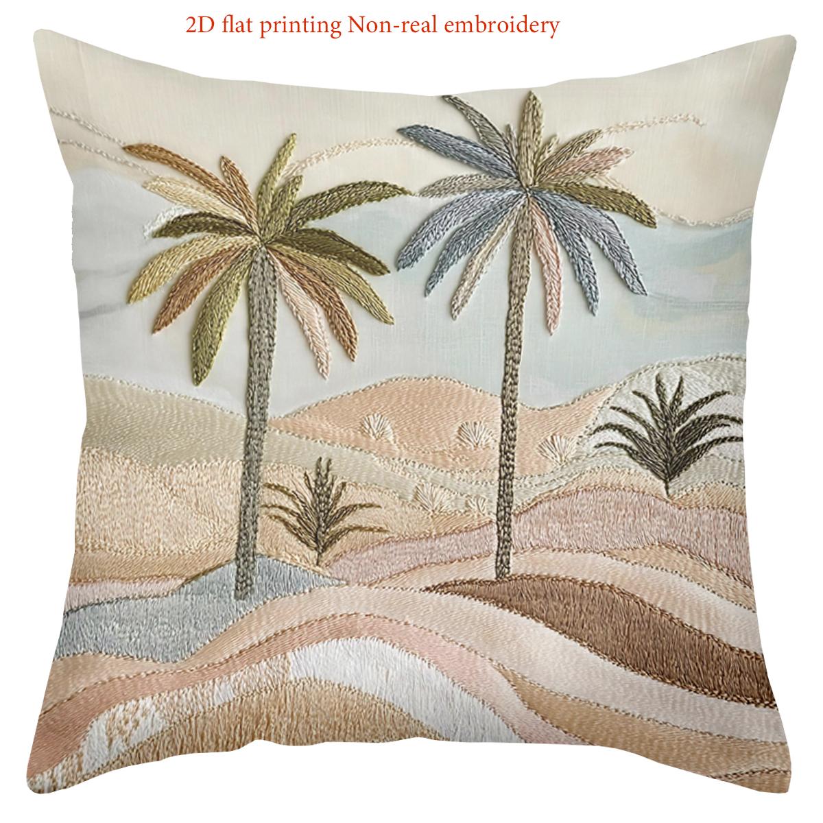 

2D Flat Printing Palm Tree And Animal Pattern Cushion Covers Polyester pillowcase, sofa decorative cushion cov Headboard Pillow 45x45cm
