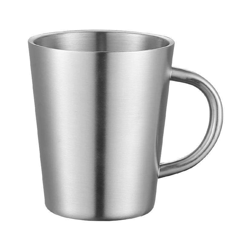 Korean Style 304 Stainless Steel Double Wall Beer Mug with Handle, Heat-Insulated, Anti-Scald for Household Use.