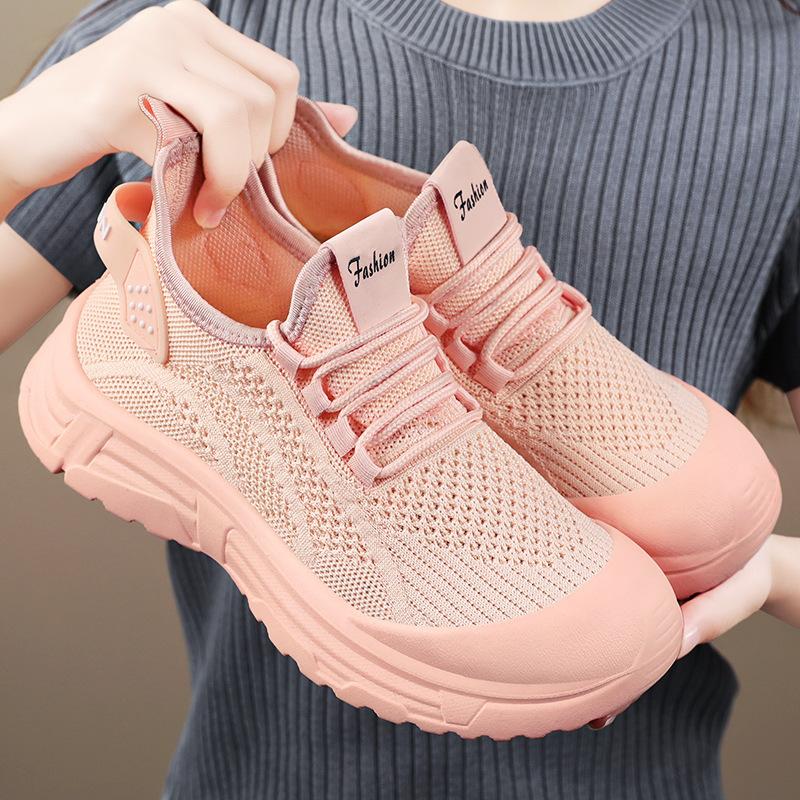 Shoes Women's Summer Breathable Mesh Shoes Soft Sole Comfortable Women's Single Shoes Not Tired Feet Running Shoes Fashionable Versatile Sports Shoes
