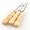 2Pcsset Wooden Handle Sewing Awl Hand Stitcher Leather Punch Tool Diy Shoe Repair Hook Leather Accessories