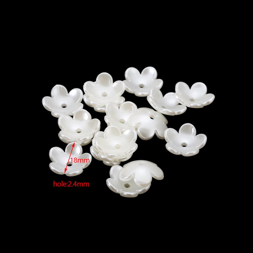 20 stuks/partij Acryl Bloemvormig Imitatie Parelkralen Bedeltjes Kralen Ketting Armband Decoratie Voor Doe-het-zelf Sieraden Maken Onderdelen