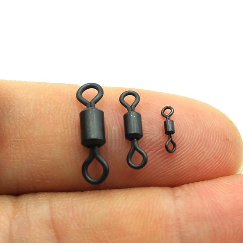 40 STK Karpefisketilbehør Fiske Micro Rolling Swivel Quick Change Ring Swivels Loop Swivels Carp Chod Running Rigger Takle