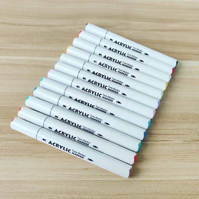 18-Color Double-Ended Acrylic Marker Set for Kids - Art, DIY, Journals & Coloring