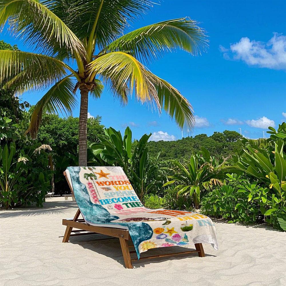 Tropical Ocean Quote Quick Drying Bath Towel Microfiber beach towel light weight swimming camping yoga beach out