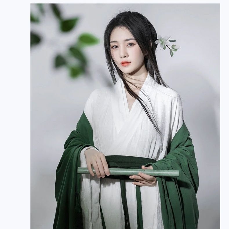 Čínský styl dynastie Wei a Jin Hanfu Jednobarevná víla Hanfu s velkými rukávy a elegantním oblečením