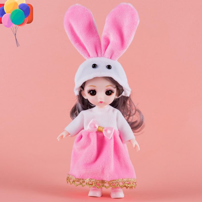 17CM Mini Bevegelig 13 Leddet Dukke Jenter Leketøy 3D Store øyne BJD Princess Full Drakter Kjoler Samling Barnedukkegave