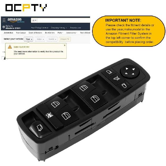OCPTY Power Window Switch Driver Side Power Window Master Control Switch Fits for Mercedes-Benz 2007-2009 GL320 for GL350 for GL450 2007-2012 for