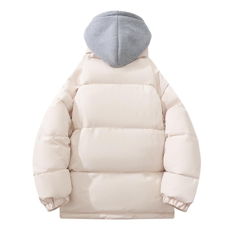 Fake Two-piece Down Jacket for Women, Winter Thickened Loose Cotton Jacket, New Cotton Jacket, Hooded Cotton Jacket